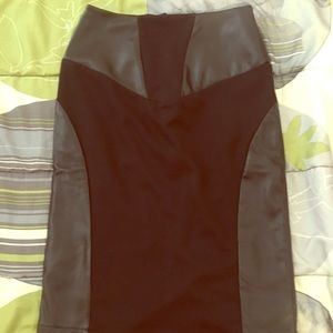 Leather Black Pencil Skirt